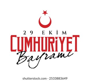 29 ekim Cumhuriyet Bayramı kutlu olsun, Republik Tag Türkei. Übersetzung: 29 Oktober Republik Tag Türkei und der Nationalfeiertag in der Türkei glücklichen Urlaub. Grafik für Gestaltungselemente