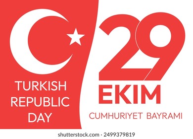 29 ekim mean 29 october, turkish republic day design.