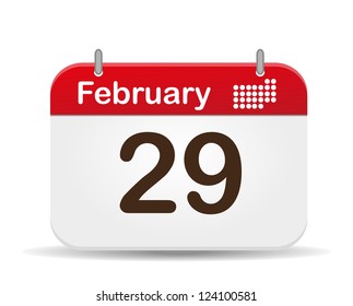 29 febrero calendar,white background