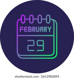 29 February Line Circle Gradient Style