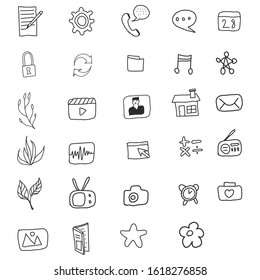29 hand drawn icons for smart phone vector
