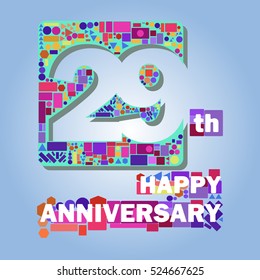 29 HAPPY ANNIVERSARY ABSTRACT FULL COLOR
