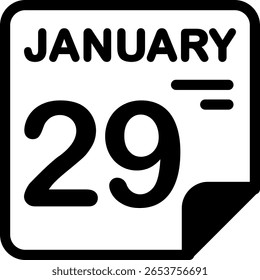 Calendario 29 de enero Icono minimalista semisólido