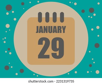 29 January calendar vector. Calendar icon for the month of January with circle. Banner for holidays and commemorative dates
