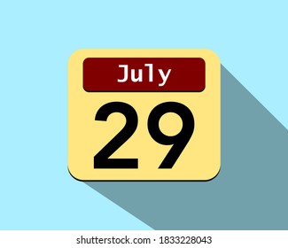 29 July - Vector art of an icon of a calendar