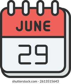 29 June Outline Filled Style Icon