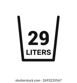29 litros de Vector Icon líquido de Vector de medida de fondo blanco