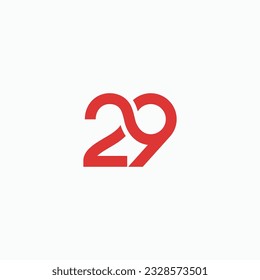 29 logo. twenty nine minimal linked line stylish logo design vector illustration template