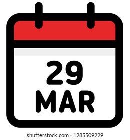 29. March - Calendar Icon - Vector Illustration - Vector