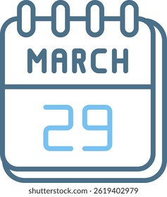 29 March Line Two Colour Icon