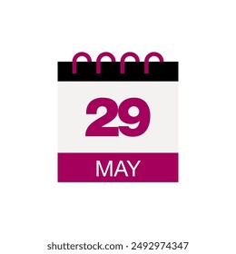 29 may calendar date icon vector eps