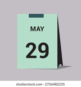 29 may calendar date icon minimal desk calendar vector illustration