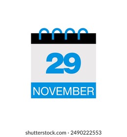 29 november calendar date icon vector eps