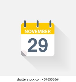 29 november calendar icon on grey background