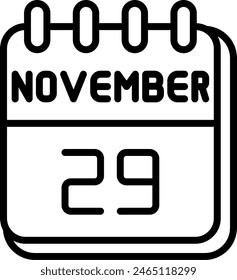 29 November Vector Line Icon Design