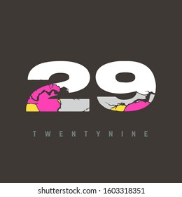 29 number logo multicolor letter design template