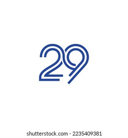 29 number twenty nine linear modern style logo, icon, sign design concept. Vector illustration
