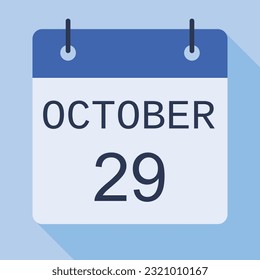 Calendario del 29 de octubre, Calendario de vectores.