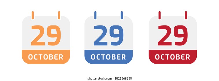 29. Oktober Kalender Vektordesign