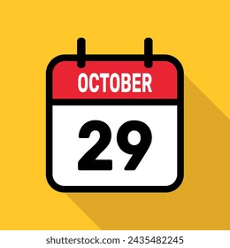 29 October Calendar Vector illustration background design.