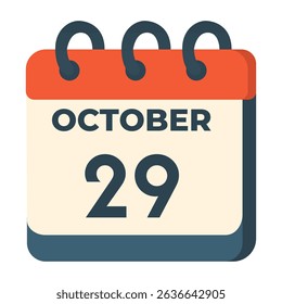29 october calendar vector on white background
Vector calendar with date