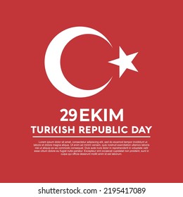 29 october turkey republic day, 29 ekim turkey happy holiday, turkey independence day flat design