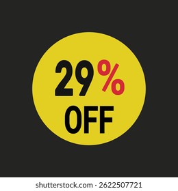 29% off coupon discount icon vector design background.
