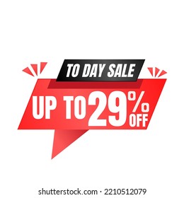 29% off sale balloon. Red vector illustration . sale label design,  svg