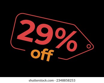 29% off. Sale and discount labels. Discount price icon. %Off. percent sales. Vector Illustration. Image for sale, image for promotion. Im
