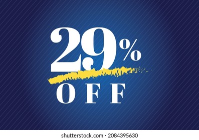 29% off tag twenty nine percent discount black friday sale white letter blue gradient  background