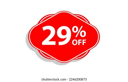 29 marca de icono vectorial de descuento de etiqueta de oferta