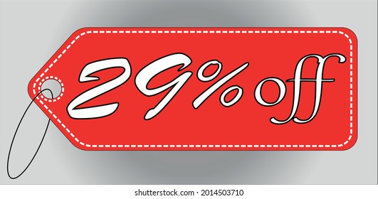 29 % Rabatt auf die rote Markierung. 29 % Rabatt-Tag für Angebote und Aktionen