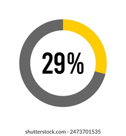 29% percent percentage diagram meter from ready-to-use for web design, user interface UI or infographic -