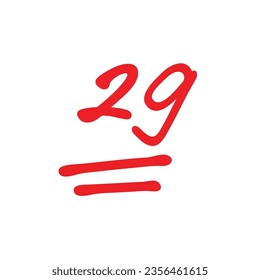 29 Punkte Prüfungsergebnis, 29 Punkte Markierung Illustration, schlechte Note