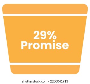 29% Promise Product Label Sign for product vector art illustration with stylish font and Golden White color