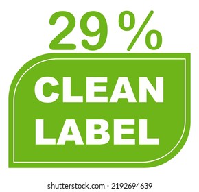 29% pure percentage label. Ecological green stamp. original quality badge vector art illustration with leaf for label or sticker. Eco friendly ancient icon. Organic plant symbol.