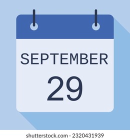 29 September Calendar, Vector Calendar.