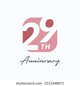 29 Th Anniversary Celebration Vector Template Design Illustration