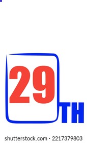 29 th Ordinal Numbers counting vector art illustration with fantastic font and blue red color - 29 th anniversary - happy birthday