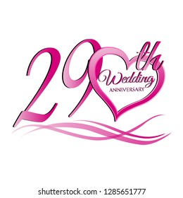 29 wedding anniversary graphics logo