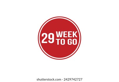 29 week to go red banner design vector illustration