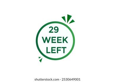 29 semana izquierda, icono, stile, temporizador, cuenta regresiva, reloj, tiempo, fondo, Plantilla, 29 semana izquierda cuenta regresiva, pegatina, Anuncio izquierdo, negocio, venta, Botón de la etiqueta
