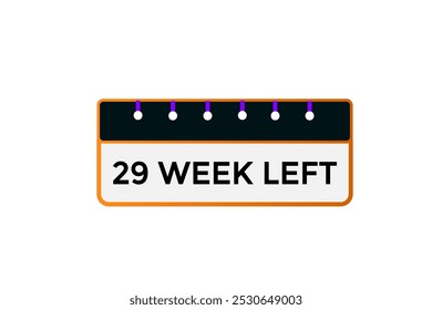 29 semana izquierda, icono, stile, temporizador, cuenta regresiva, reloj, tiempo, fondo, Plantilla, 29 semana izquierda cuenta regresiva, pegatina, Anuncio izquierdo, negocio, venta, Botón de la etiqueta

