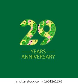 Ilustración de diseño de plantillas vectoriales de celebración de 29 años