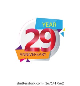 29 Year Anniversary celebration Vector Template Design Illustration