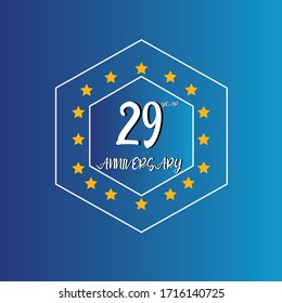 29 year anniversary celebration, vector design for celebrations, invitation cards and greeting cards