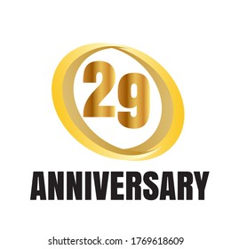 29 year anniversary celebration, vector design for celebrations, invitation cards and greeting cards