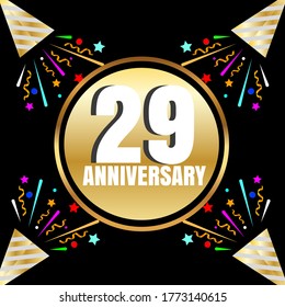 29 year anniversary celebration, vector design for celebrations, invitation cards and greeting cards