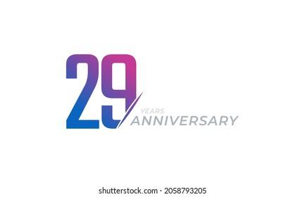 29 Year Anniversary Celebration Vector. Happy Anniversary Greeting Celebrates Template Design Illustration