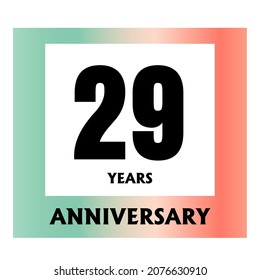 29 year anniversary celebration, vector design for celebrations, invitation cards and greeting cards